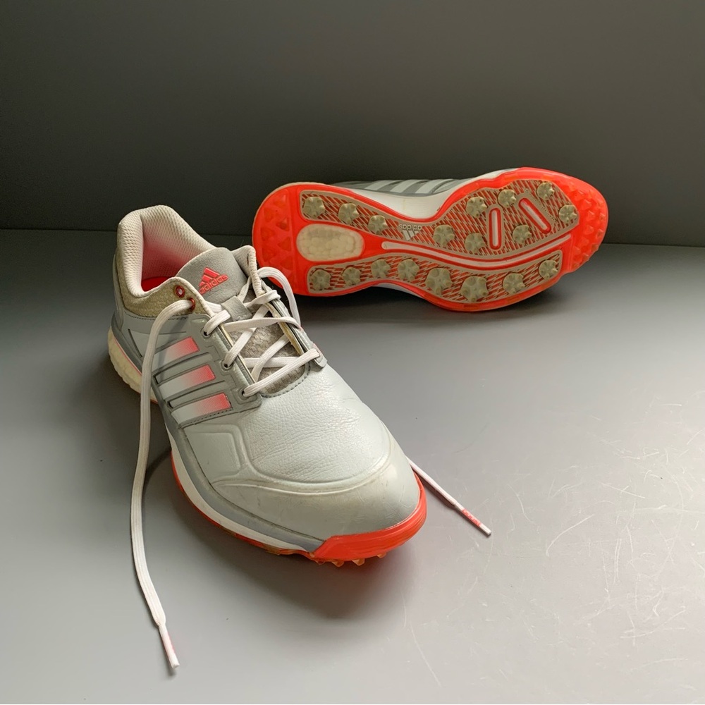 Adidas Adipower Boost Lace Up Waterproof Leather Golf Sneaker Cleats 8 Turf Grip